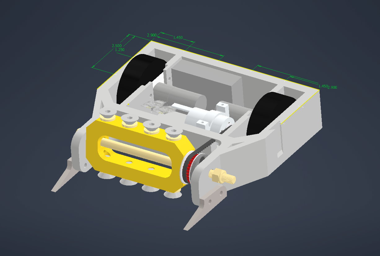 Shrike CAD model with front beater-bar assembly